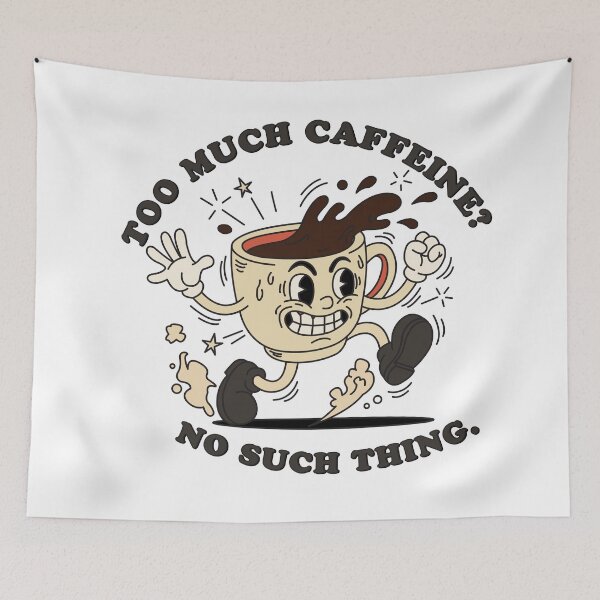 Item preview, Vintage Retro Espresso Cup Mascot - Too Much Caffeine? No Such Thing. designed and sold by KozbiDesign.