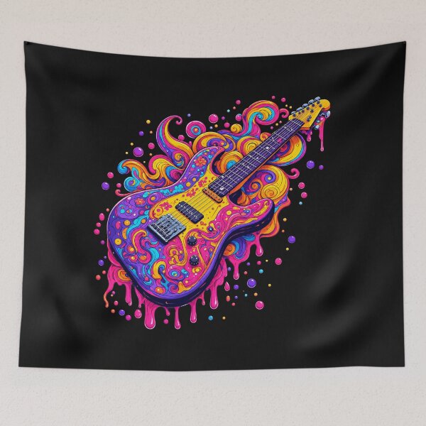 Item preview, Psychedelic Rock Guitar – Melting Rainbow Vibes designed and sold by Uday24.