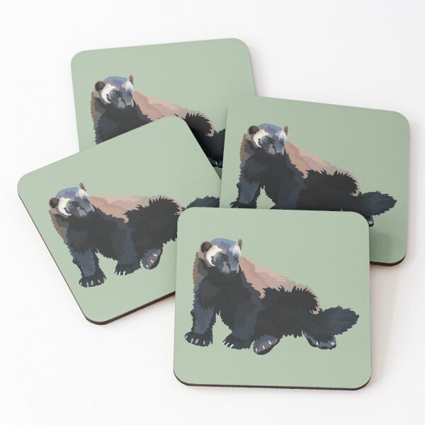 Item preview, Wolverine Wildlife Art – Wild Mustelid Animal Design designed and sold by PrettylittlepastelUk.