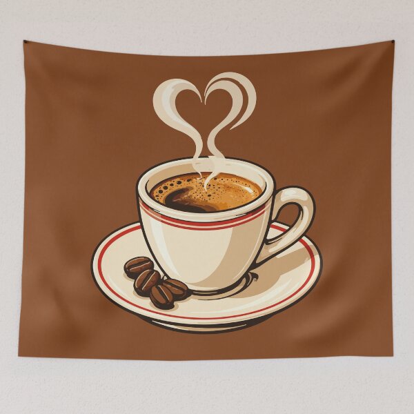Item preview, Coffee Mug and Heart Steam Illustration designed and sold by AIG - Andrei Ilie Graphics.