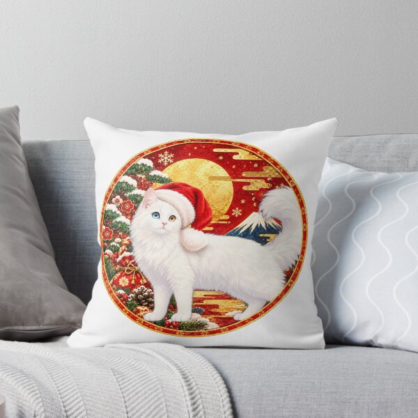 Item preview, Japanese Christmas Cats – Traditional Japanese Holiday Art designed and sold by Neo Japonism Art.