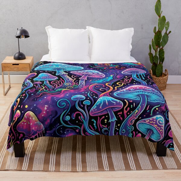 Item preview, Psychedelic Retro Magic Mushrooms Trippy Groovy Neon Pattern HD designed and sold by bard-art.
