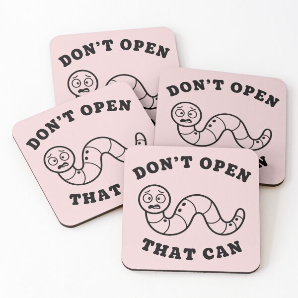 Item preview, Don't Open That Can | Funny Scared Worm Introvert Pun designed and sold by Petal & Pith Makery.