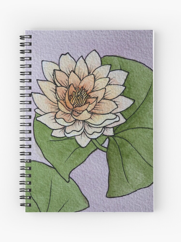 Cuaderno de espiral «Ilustración acuarela de lirio de agua» de  RedFinchDesigns | Redbubble