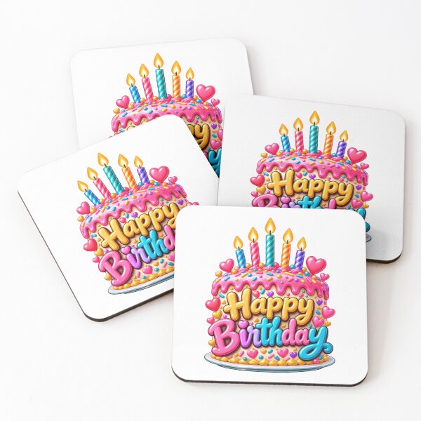 Item preview, Colorful Happy Birthday Cake with Candles – Cute Birthday Celebration designed and sold by Celebrate & Sparkle.