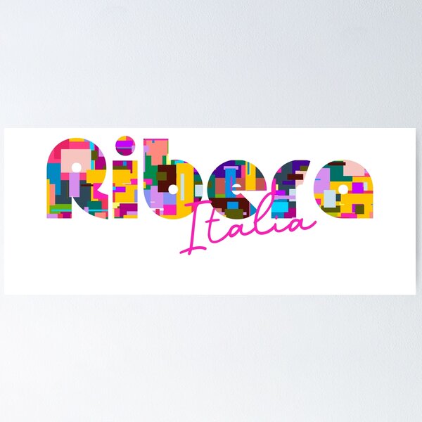 Item preview, Ribera, Agrigento, Italy, Italia, colorful typography design for travellers designed and sold by Wanderful-roads.