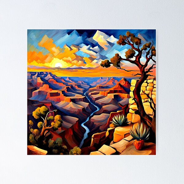 Item preview, River through canyon designed and sold by George Hutton Hunter.