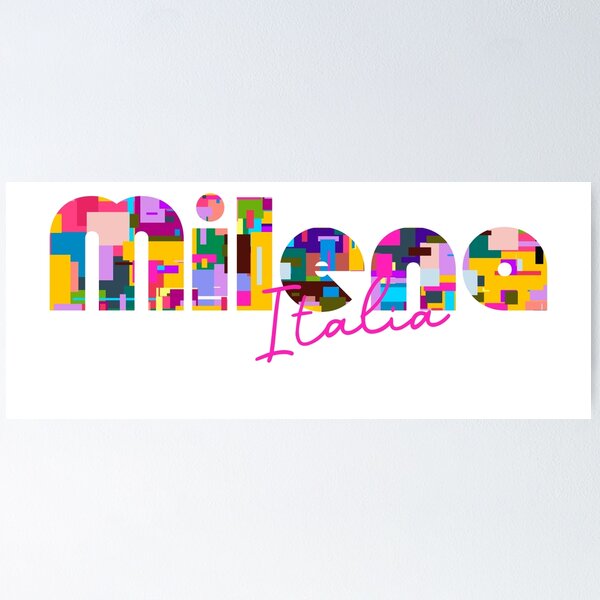 Item preview, Milena, Caltanissetta, Italy, Italia, colorful typography design for travellers designed and sold by Wanderful-roads.