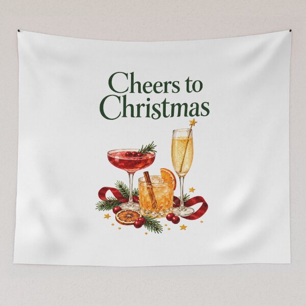 Item preview, Cheers to Christmas – Festive Cocktails and Champagne Illustration designed and sold by CheersTOGETHER.