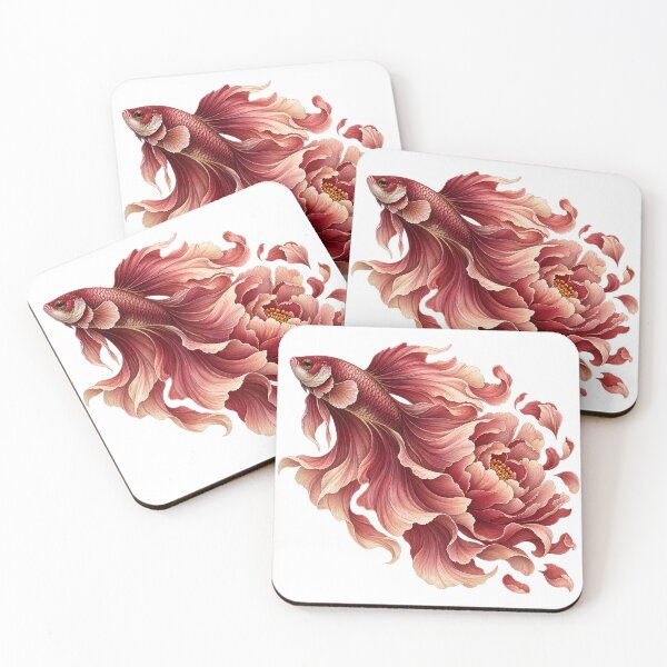 Item preview, Floral Betta and Peony, Vintage Botanical Illustration designed and sold by JohnMK369.