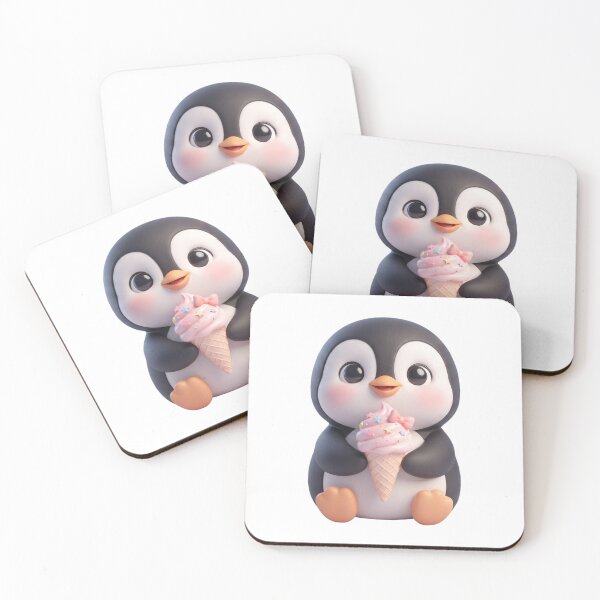 Item preview, Ice Cream Is My Happy Place – Cute 3D Penguin designed and sold by PrintCreations9.