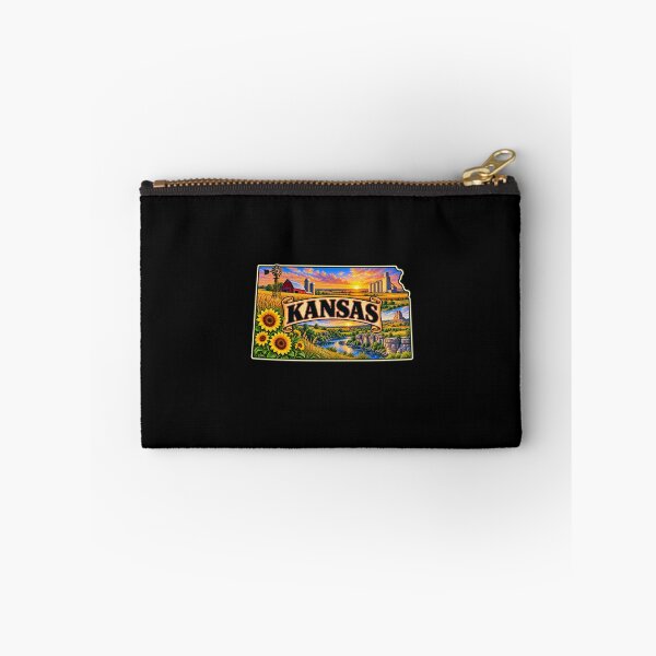 Item preview, Kansas Prairie Dreams – Vintage State Travel Poster with Sunflowers and Wheat Fields designed and sold by RockitBaby.