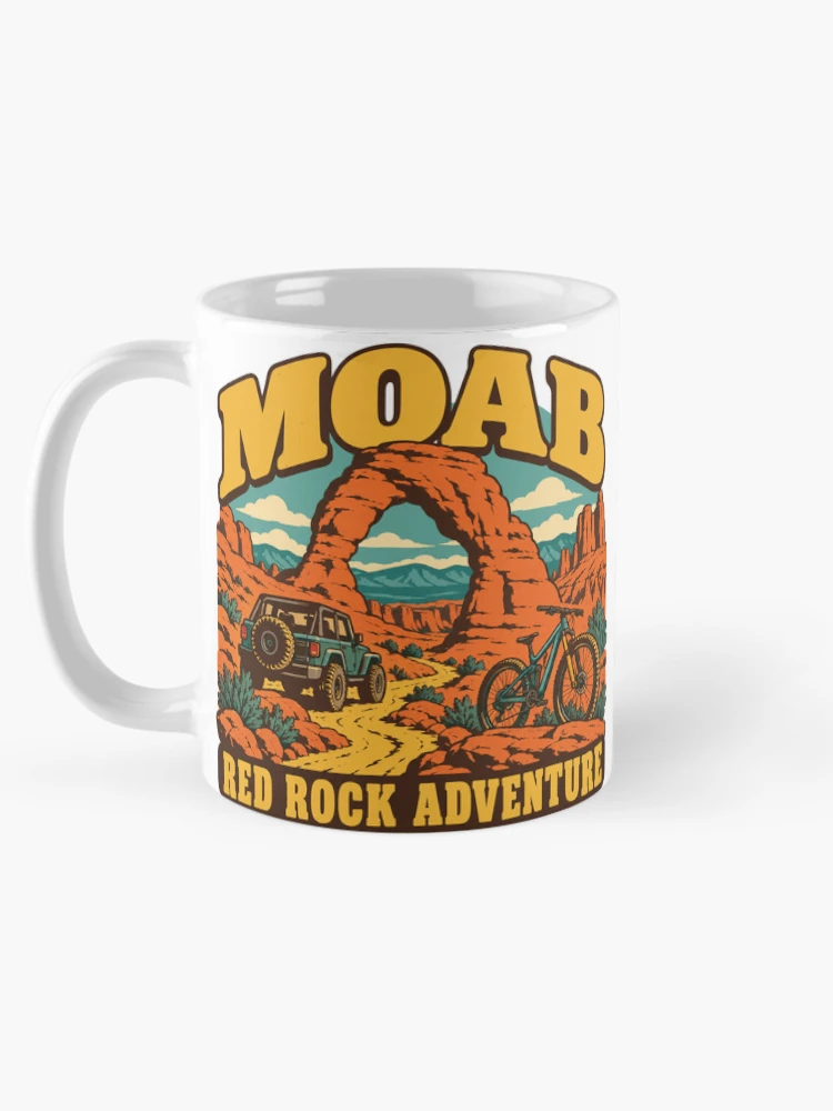 Aperçu 5 sur 6. Mug à café avec l'œuvre Moab Gift - Aventure dans les Roches Rouges créée et vendue par RedRubyBubble.