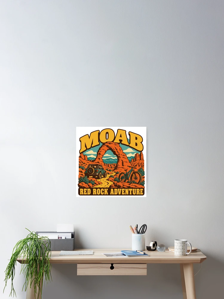 Aperçu 2 sur 3. Poster avec l'œuvre Moab Gift - Aventure dans les Roches Rouges créée et vendue par RedRubyBubble.