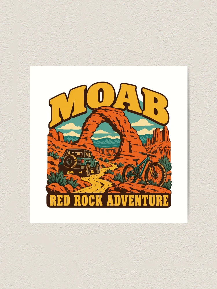 Aperçu 1 sur 3. Impression artistique avec l'œuvre Moab Gift - Aventure dans les Roches Rouges créée et vendue par RedRubyBubble.