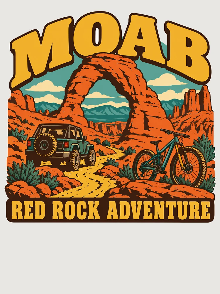 Aperçu 6 sur 6. Sweatshirt premium oversize avec l'œuvre Moab Gift - Aventure dans les Roches Rouges créée et vendue par RedRubyBubble.
