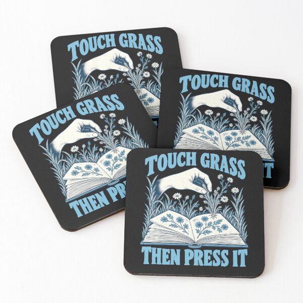 Item preview, Touch Grass and Press It for Pressed Flower Fans designed and sold by elderberry.