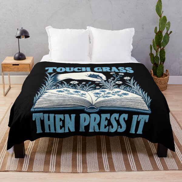 Item preview, Touch Grass and Press It for Pressed Flower Fans designed and sold by elderberry.