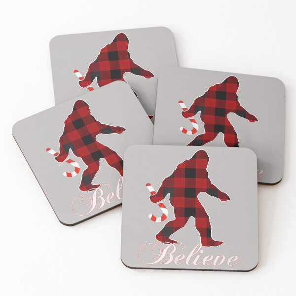 Item preview, Bigfoot Buffalo Plaid Believe Candy Cane Christmas Pajamas_2 designed and sold by mjohnson9.