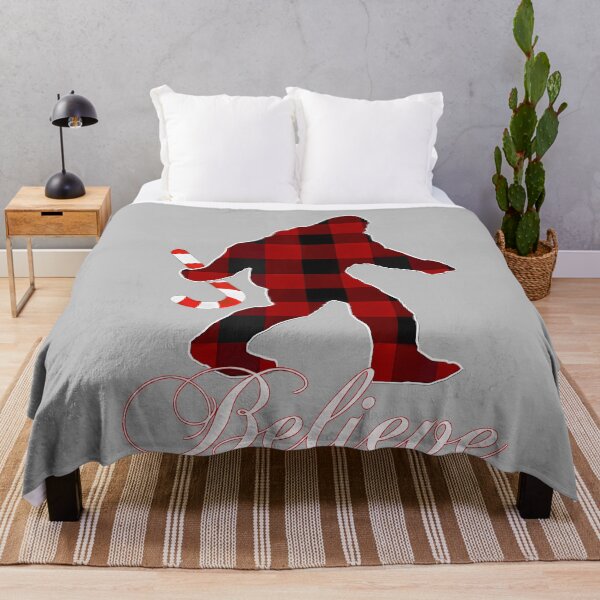 Item preview, Bigfoot Buffalo Plaid Believe Candy Cane Christmas Pajamas_2 designed and sold by mjohnson9.