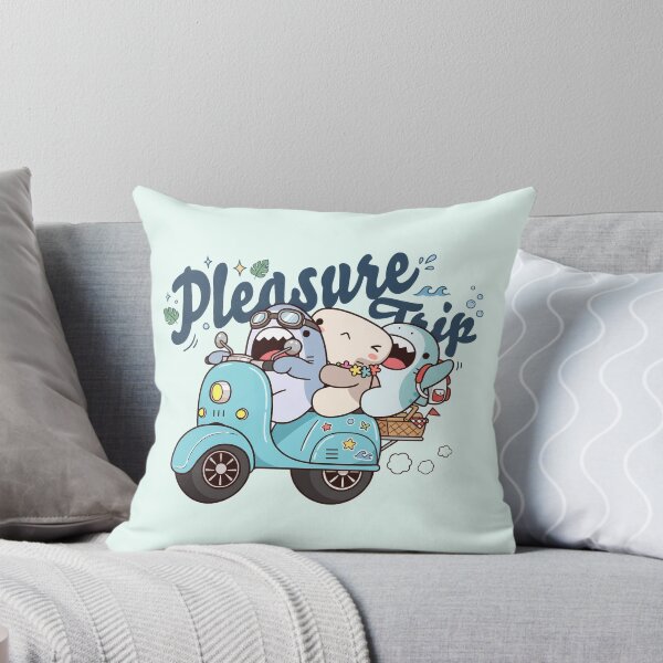 Item preview, Pleasure Trip Cute Sharks Riding Blue Scooter – Kawaii Ocean Adventure designed and sold by GlimTig.