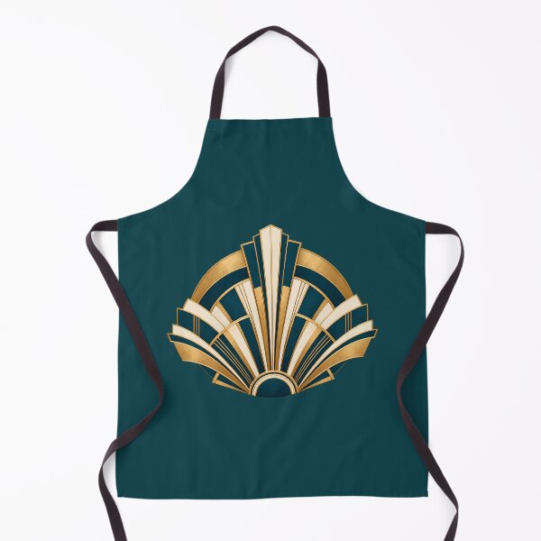 Item preview, Teal and Gold Art Deco Fan Geometry designed and sold by Mostafa Studio.