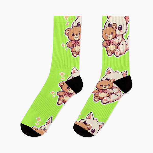 Item preview, Kawaii Kitten Hugging Teddy Bear Design designed and sold by MushArtist.
