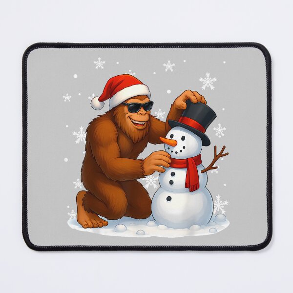 Item preview, Bigfoot Building Snowman Christmas Tree Lights Christmas PJS designed and sold by mjohnson9.