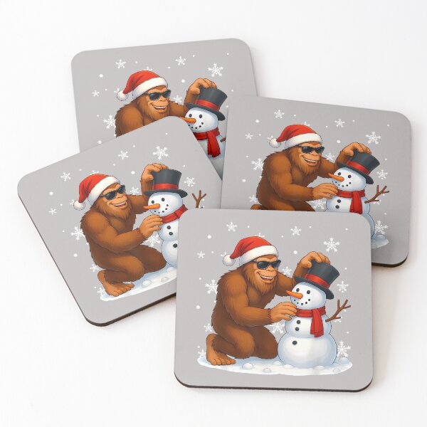 Item preview, Bigfoot Building Snowman Christmas Tree Lights Christmas PJS designed and sold by mjohnson9.