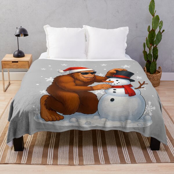 Item preview, Bigfoot Building Snowman Christmas Tree Lights Christmas PJS designed and sold by mjohnson9.