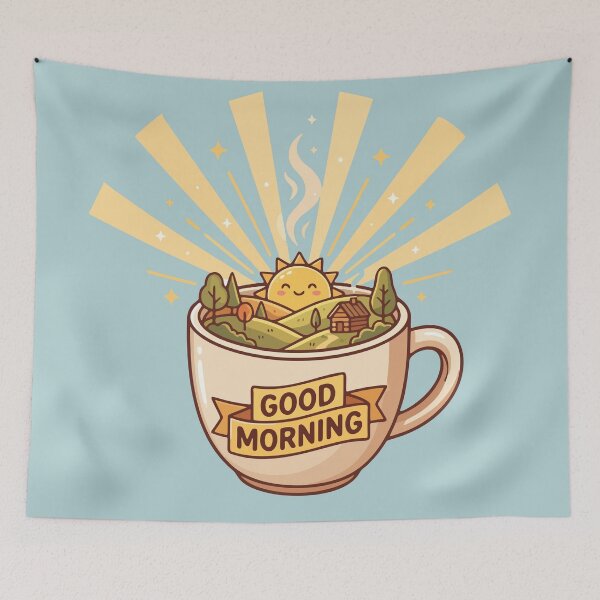 Item preview, Good Morning Sunrise Coffee Cup Illustration designed and sold by AIG - Andrei Ilie Graphics.