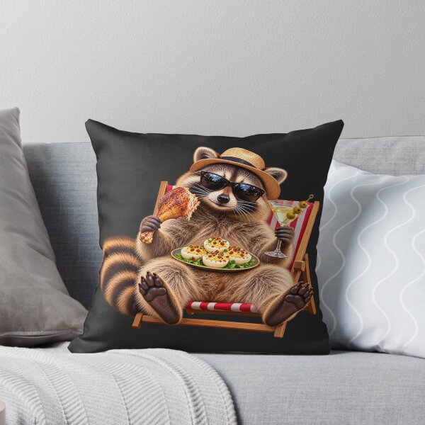 Item preview, Raccoon Vacation Hat Chicken Drumstick Martini Cool designed and sold by Pliable.