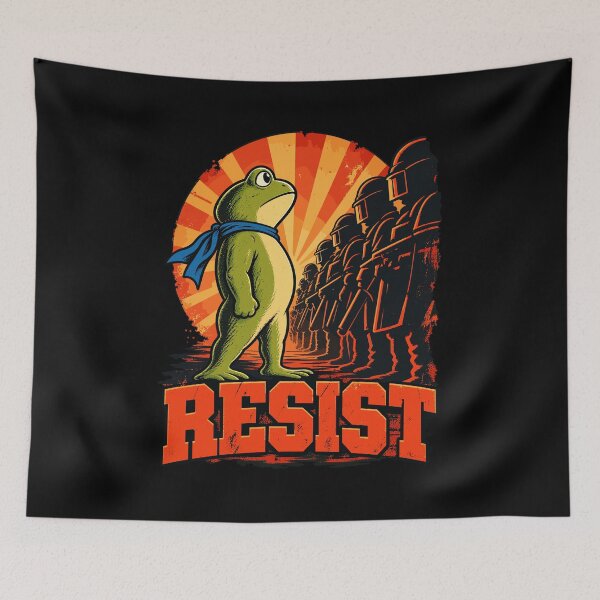Item preview, Resist Frog Protest Vintage Retro Resistance Poster designed and sold by stmpdwrld.