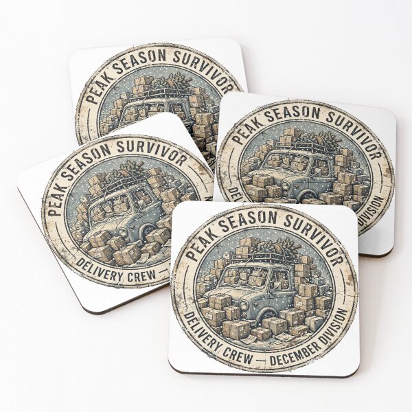 Item preview, Peak Season Survivor – Delivery Driver Van Parcels Funny Christmas Badge designed and sold by CozyCornerDesigns.