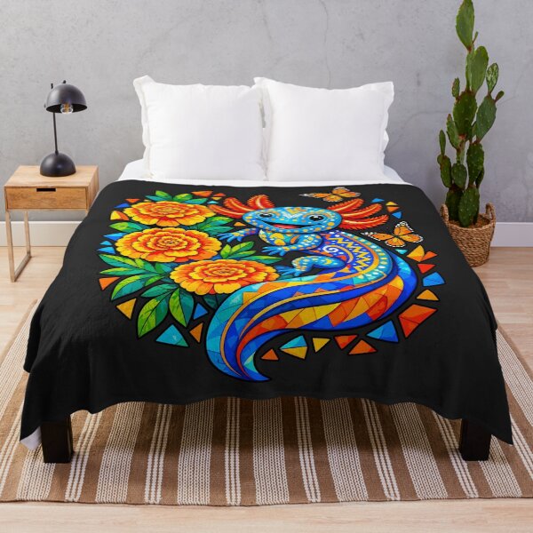 Item preview, Colorful Alebrije Axolotl Marigold Monarch Butterfly Art designed and sold by MOHAMED.