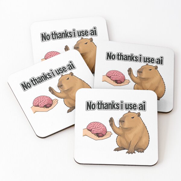 Item preview, No Thanks I Use AI Funny Capybara Meme designed and sold by FemmePod.