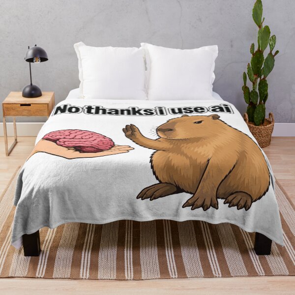 Item preview, No Thanks I Use AI Funny Capybara Meme designed and sold by FemmePod.