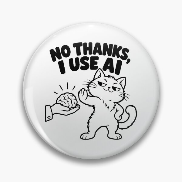 Item preview, No Thanks I Use AI Sarcastic Cat Meme designed and sold by FemmePod.