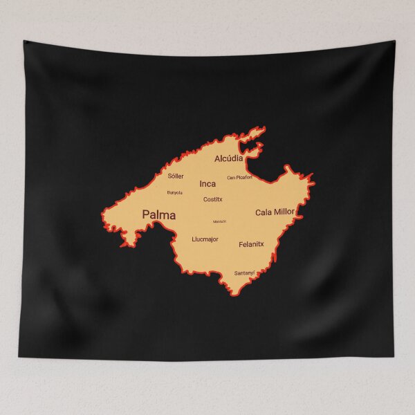 Item preview, Mallorca island map, island outline, flag color Spain designed and sold by vibeno1.
