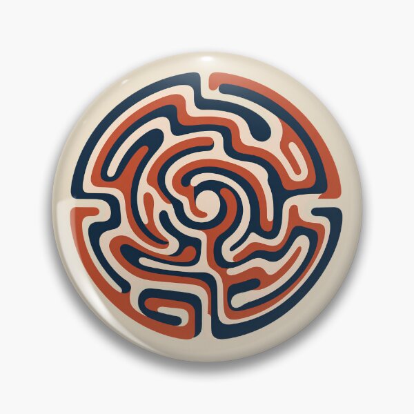 Item preview, Abstract Circular Maze in Terracotta and Navy designed and sold by Mostafa Studio.