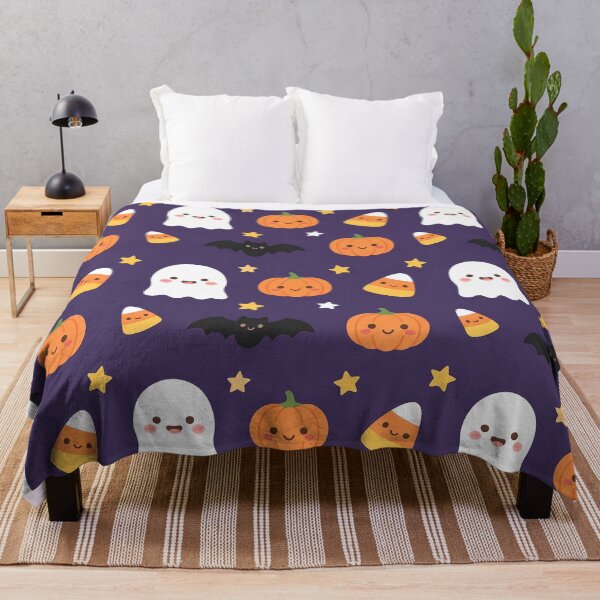 Item preview, Cute Kawaii Halloween Pattern | Ghosts, Pumpkins, Bats & Candy Corn designed and sold by YaassDesign.