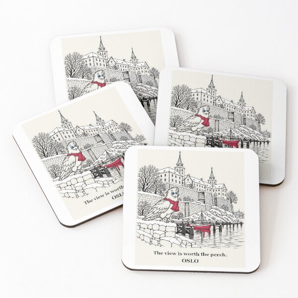 Item preview, Oslo Eagle Admiring a Snowy City View designed and sold by Soft Paws Sketches.