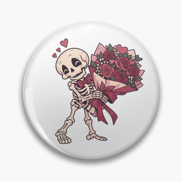 Item preview, Skeleton Holding a Valentine's Flower Bouquet designed and sold by Greemo03.