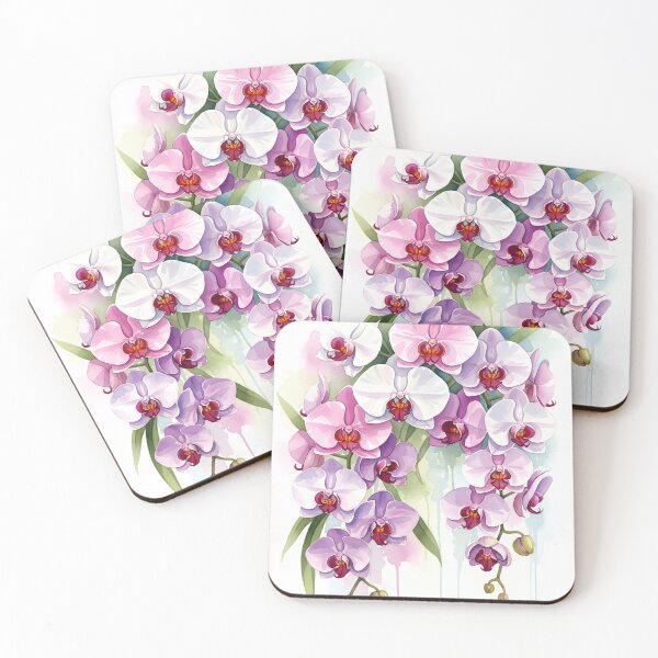 Item preview, Pink and White Orchid Cluster on Pastel Splash designed and sold by VelloomStore.
