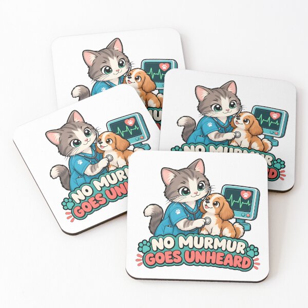 Item preview, No Murmur Goes Unheard – Funny Veterinary Cardiology Cat designed and sold by Bettybee00.