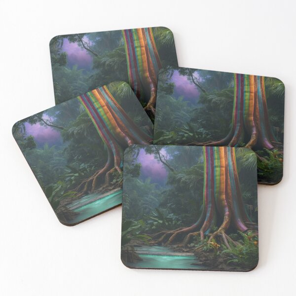 Item preview, Rainbow Eucalyptus Tree In Alien Jungle designed and sold by monkeybusiness.pt.