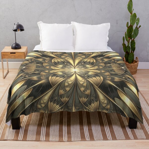 Item preview, Golden Art Deco Filigree Botanical Mandala designed and sold by Frackxion.