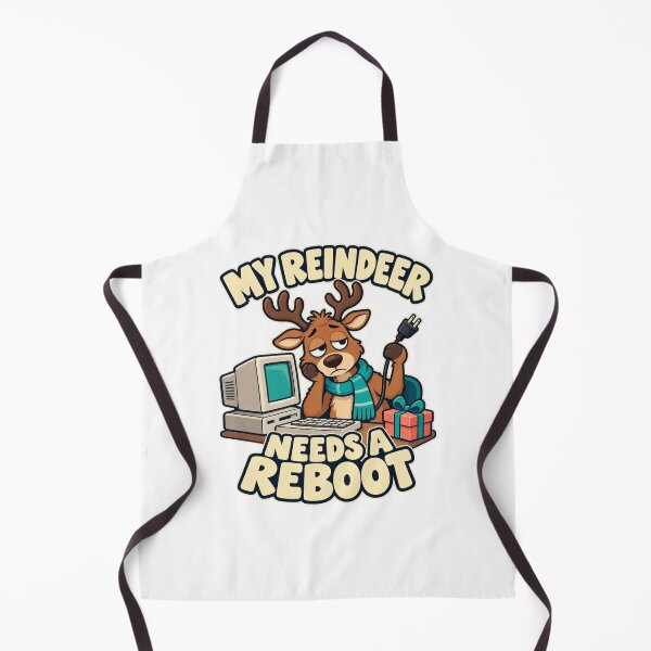 Item preview, My Reindeer Needs a Reboot — Christmas Tech Humor designed and sold by QOT Studios.