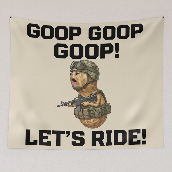 Item preview, Goop Goop Let's Ride Soldier Peanut Black Text designed and sold by vynliazarthar.