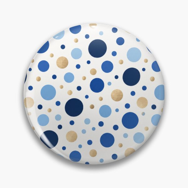 Item preview, Blue And Gold Polka Dots Seamless Pattern designed and sold by ShivCraft Studio.